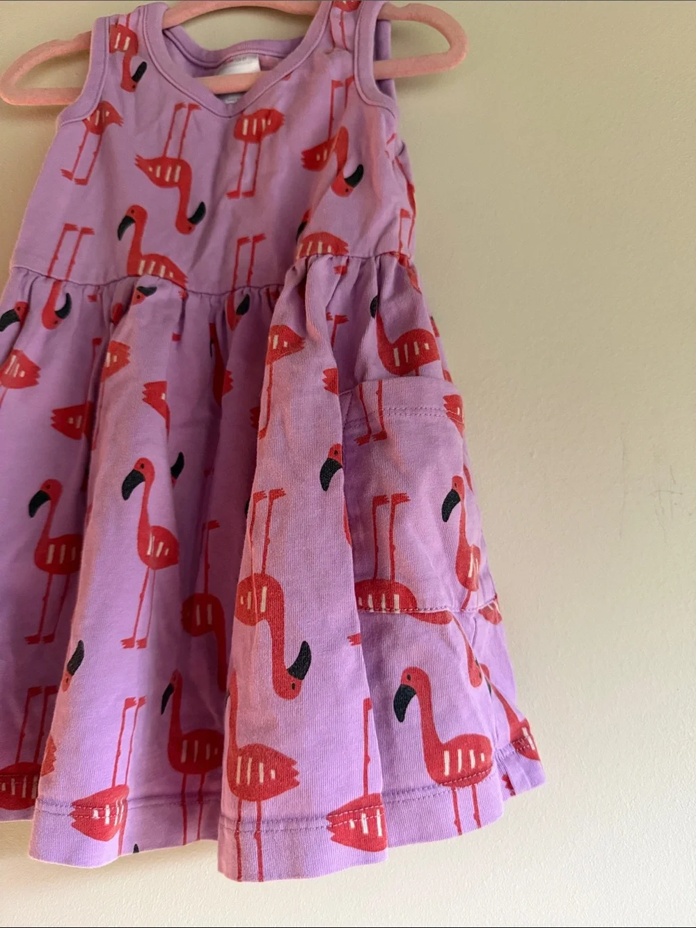 HANNA ANDERSSON Lavender Sundress with Coral Flamingo Print